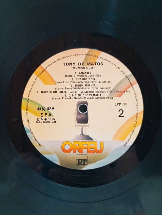 Tony de Matos  AUTOGRAFADO Disco de Vinil
