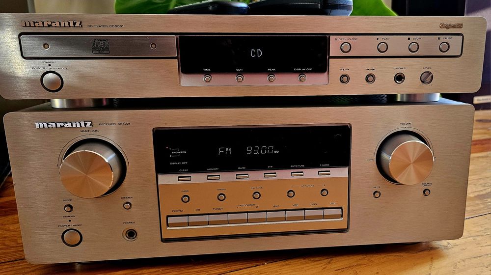 Marantz SR4021 Amplituner 2.0, CD5001 oryginalne piloty - idealny stan