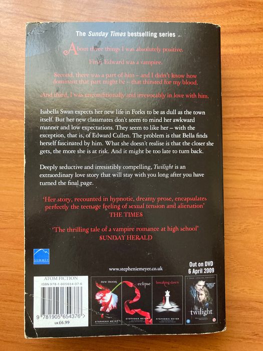 Livro Twilight de Stephenie Meyer (Inglês) - Nº1