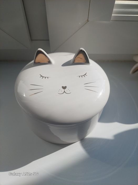 Porcelanowy pojemnik na biżuterię kotek Home & You