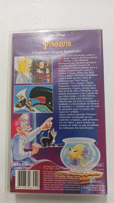 VHS Disney – Pinóquio (1995) – Original em português