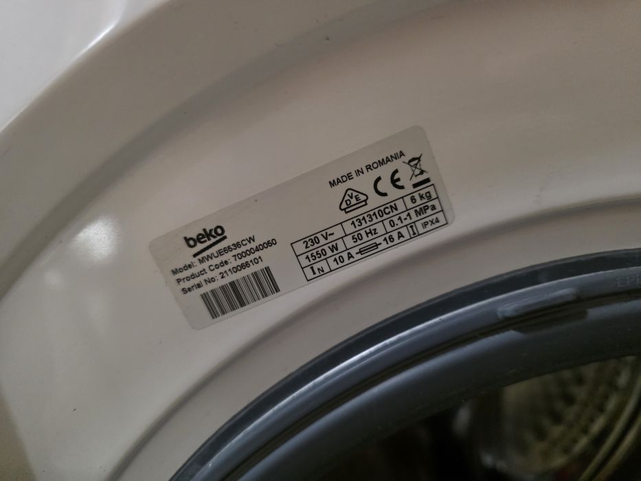 Pralka BEKO model MWUE6536CW 6kg