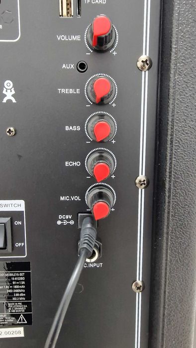 Coluna Amplificada 15" 700W USB/BT/SD Tripé + Micro sem fio