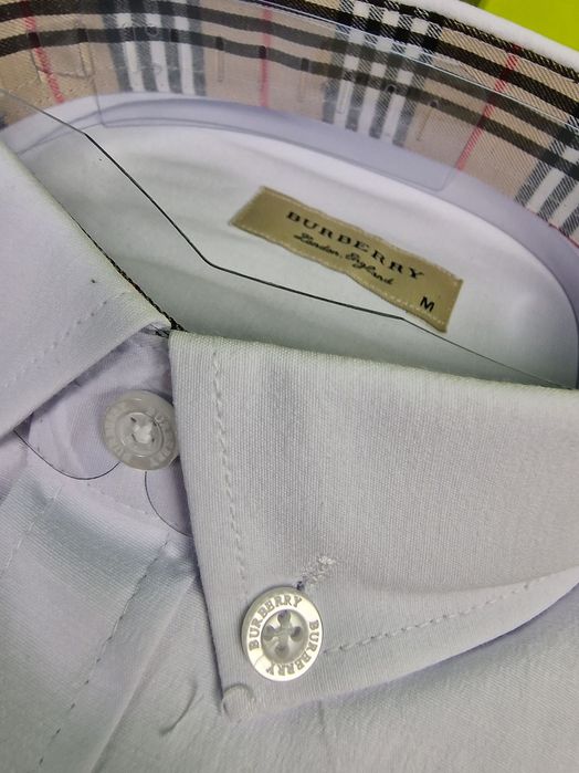 Męska koszula długi rękaw Burberry biała elegancka premium M-XXXL