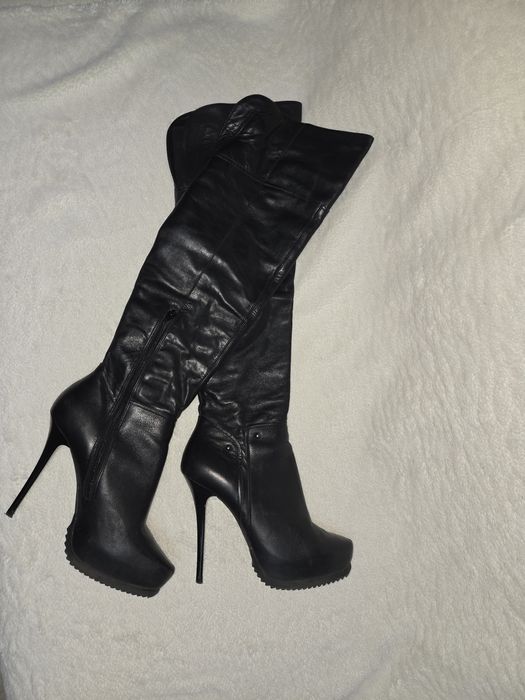 Kozaki za kolano 38 Kazar skóra czarne