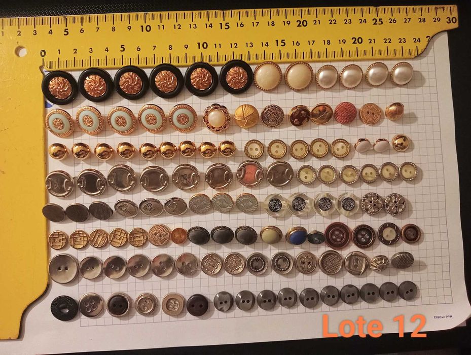 6 Lotes de botões vintage