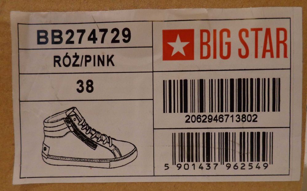 Damskie sznurowane trampki w wersji z cholewką Big Star