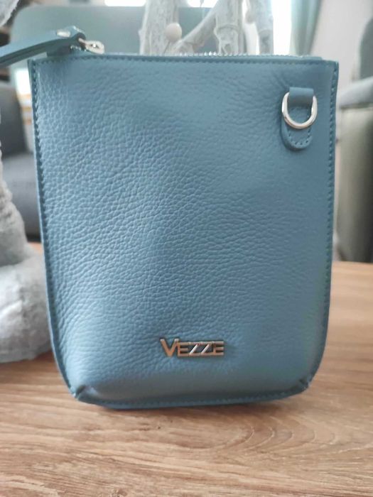 Torebka rowerówka skóra naturalna Vezze jeans NOWA
