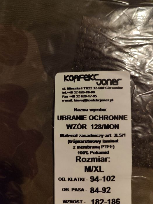 Ubranie ochronne Goretex
