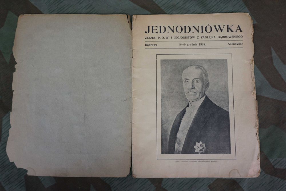 Jednodniówka POW 1928r Sosnowiec Dąbrowa Śląsk Piłsudski Legiony