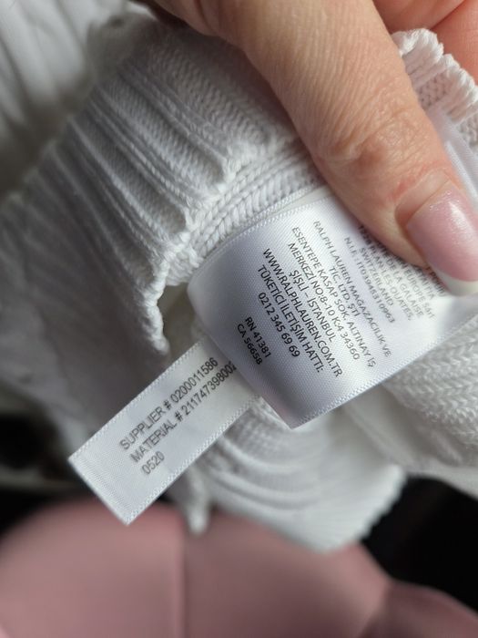 Biały sweterek Ralph Lauren warkocz