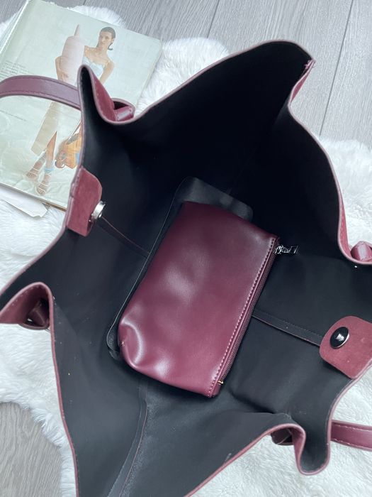 замшева сумка з косметичкою