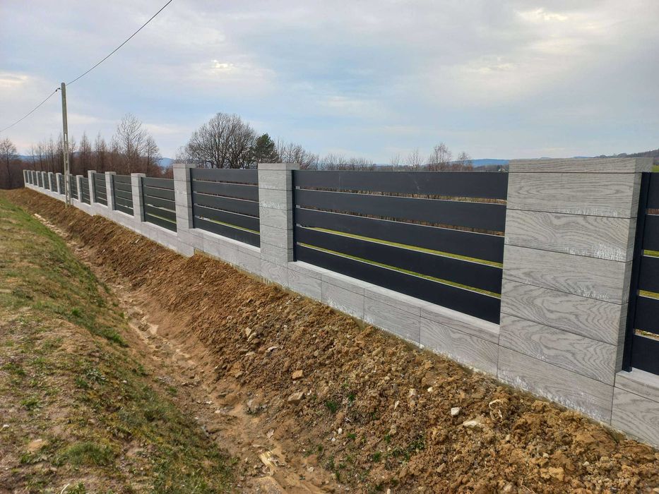 Ogrodzenie aluminiowe poziome nowoczesne HORIZONTAL 200x20 aluminium