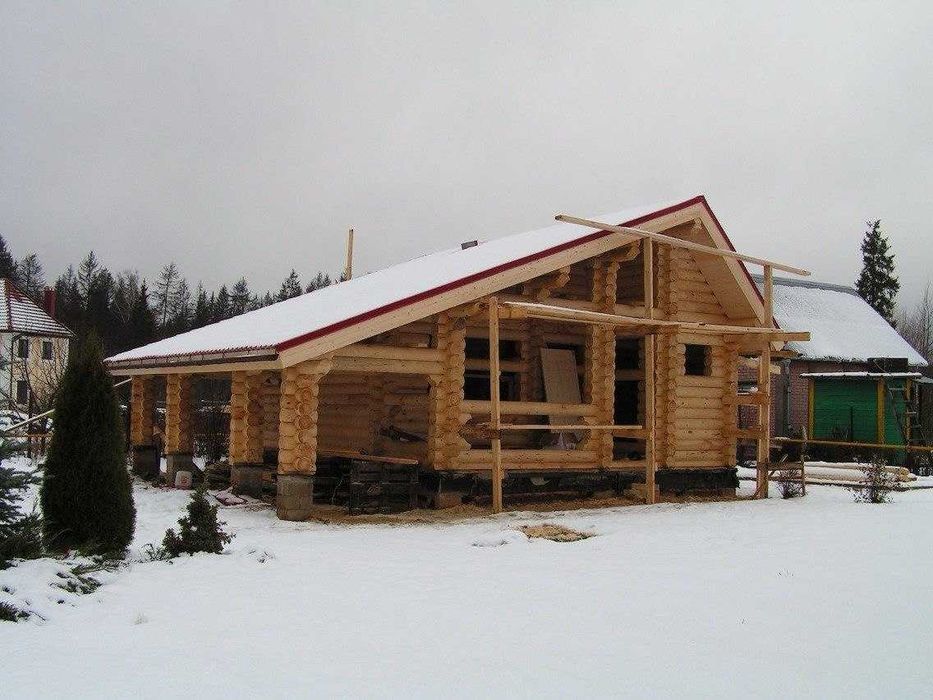 Будівництво будинків, бань, альтанок (оциліндрований брус, дикий зруб)