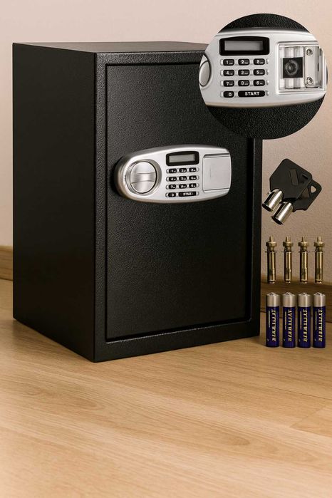 Domowy Sejf Kasetka na Zamek Elektroniczny Szyfr Kod Kasa Pancerna