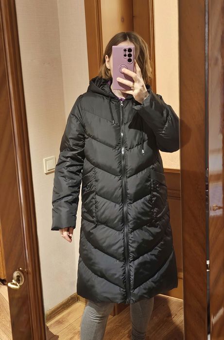 Пуховик куртка подовжена стьобана демісезон єврозима