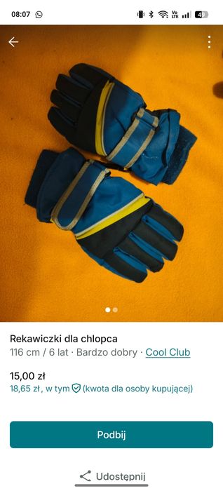 Rekawiczki dla chlopca