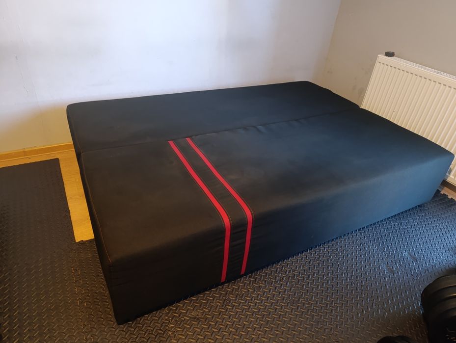 Łóżko Czarno-czerwone 137x194x40 cm