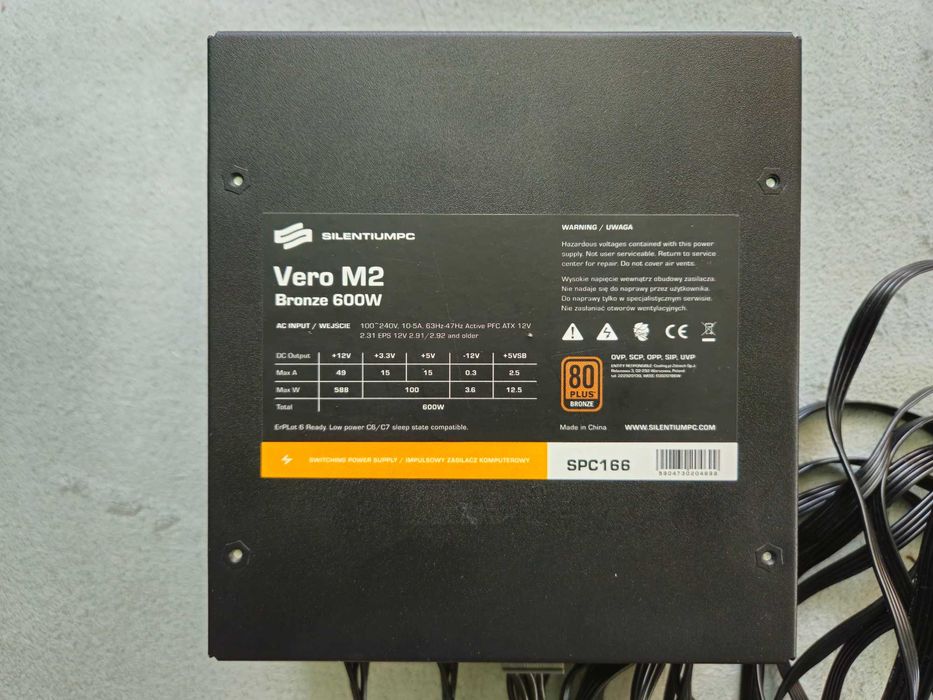 Zasilacz komputerowy Silentiumpc Vero M2 600W 80+Bronze pólmodularny