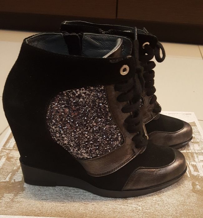 NOWE  VENEZIA czarne Botki 36