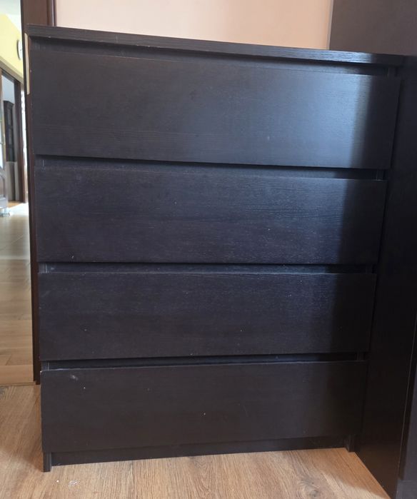 Komoda Ikea MALM, 4 szuflady + szafa czarna