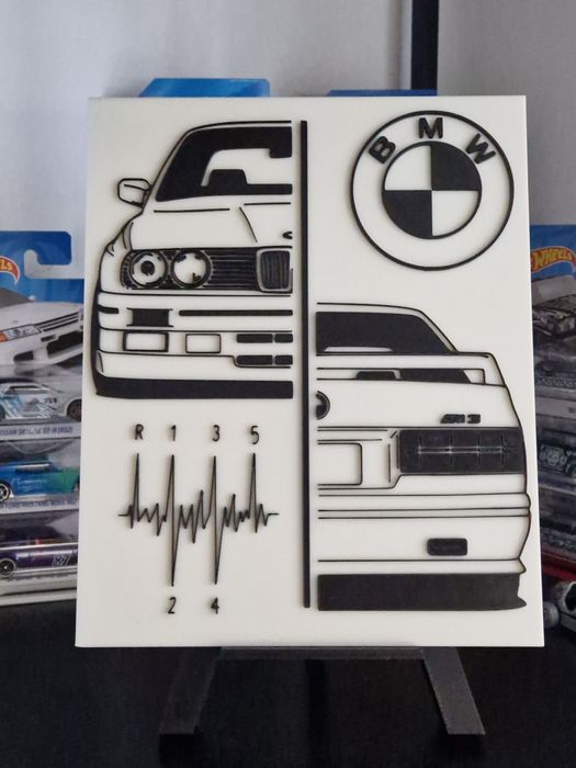 Dekoracyjna tablica 3D BMW E30 obraz do garażu i na półkę, loft