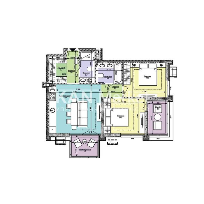 Продаж 2к квартири 65,2 м² у Файна Таун