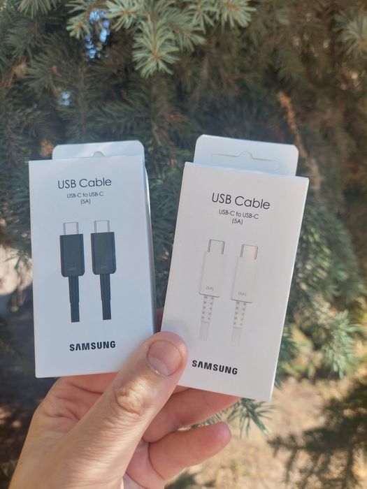 Кабель SAMSUNG Type-C to Type-C Швидка зарядка 5А  Білий та Чорний
Sa