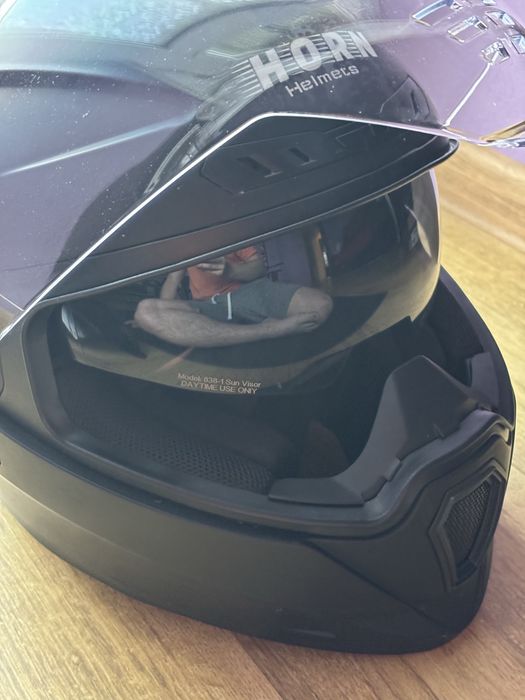 Kask motocyklowy HORN z interkomem EJEAS V6 Pro + 2 szyby - Rozmiar M