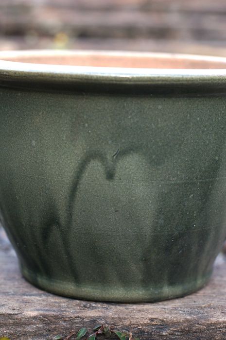 donica ceramiczna szkliwiona zielona duża