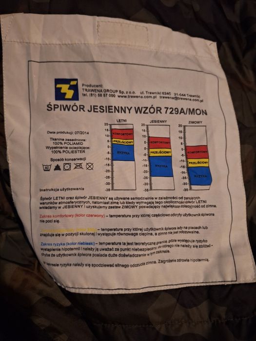 Śpiwór jesienny moro