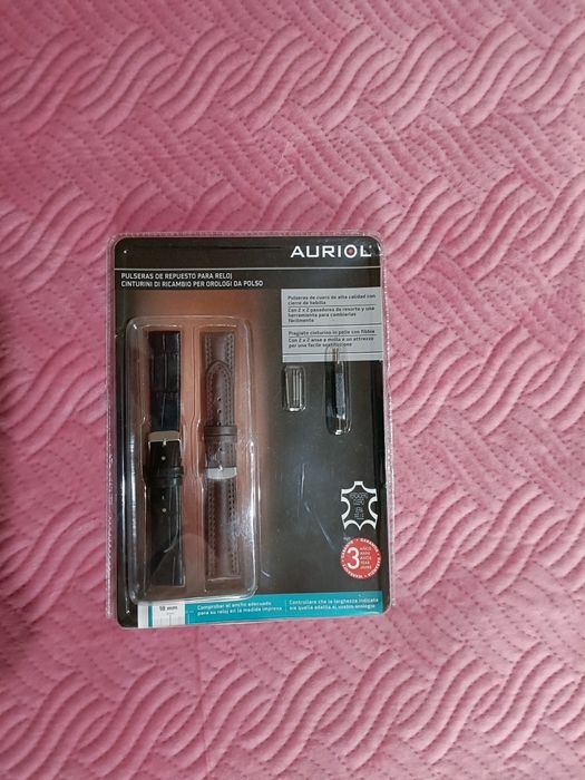 Braceletes 18 mm pele verdadeira preta e castanha