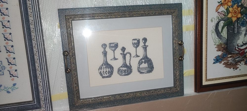 Quadro tabuleiro em ponto cruz