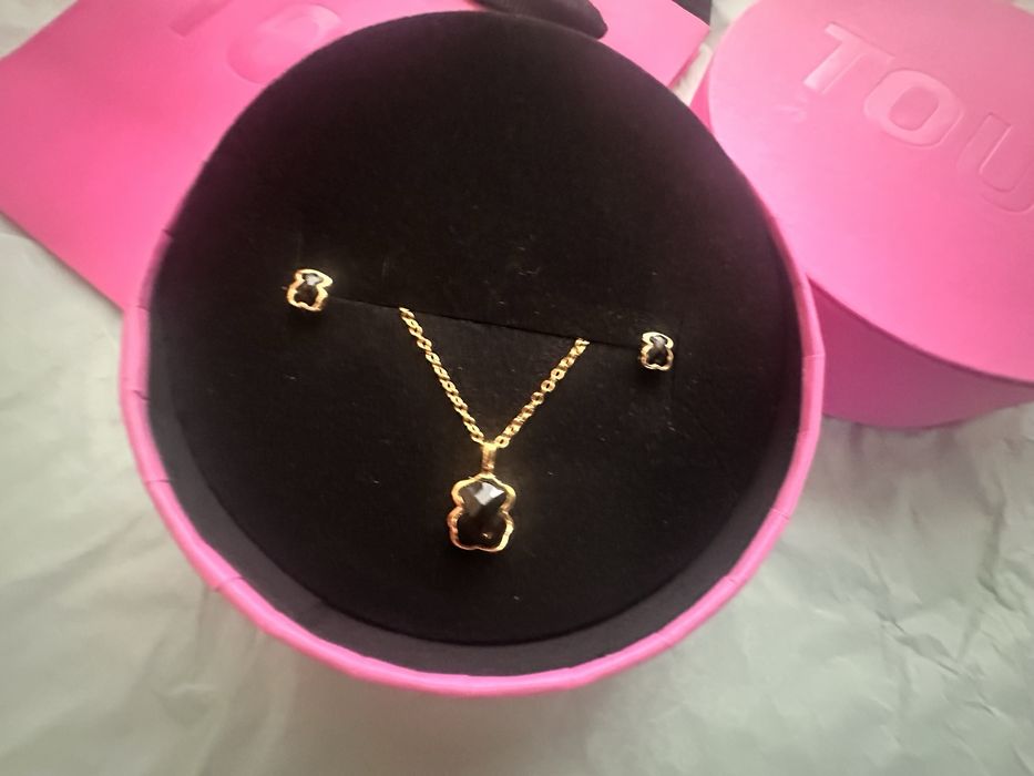 Tous onyks komplet pozłacany