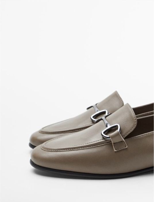 Лоферы Massimo Dutti лофери взуття шкіра кожа замш