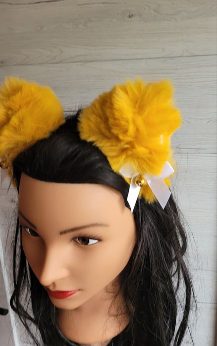 Opaska z futerkowymi uszami kota