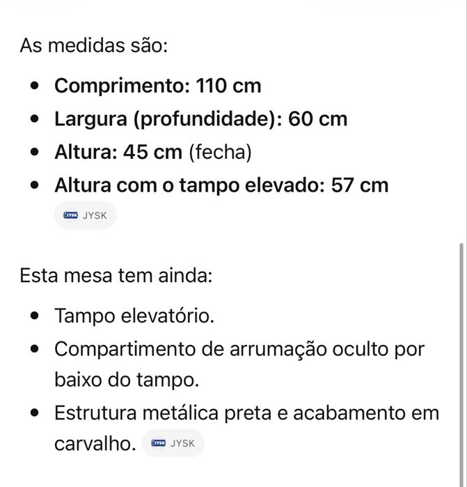 Mesa com tampo elevatório