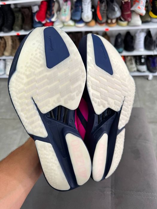 ОРИГІНАЛ 100% Кросівки Adidas Adizero Adios Pro 4 Dark Blue Shock Pink Men's 42 2/3