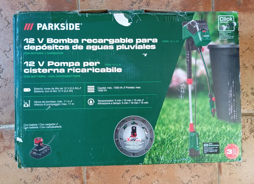 Bomba de água a bateria Parkside 12V