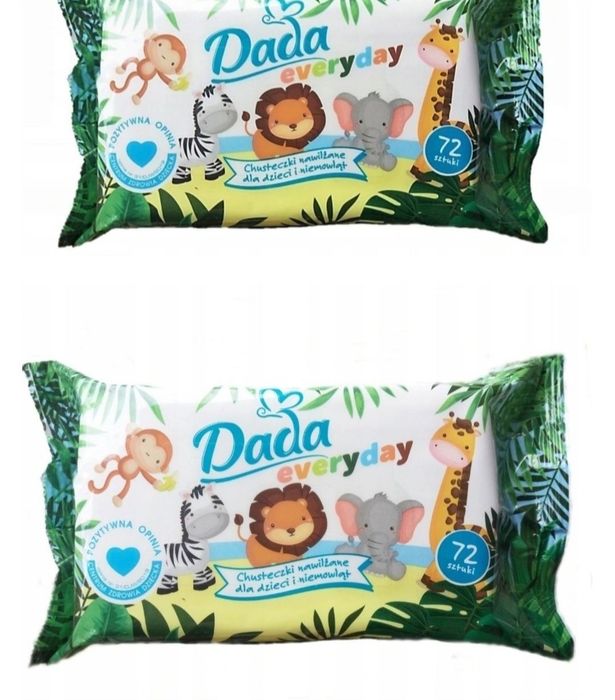 1zł Wysyłka Mega Paka Chusteczek DADA Everyday 7op. Karton Zielone NOW