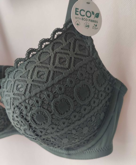 Biustonosz damski Dorina Joy plunge zielony push-up 75D
