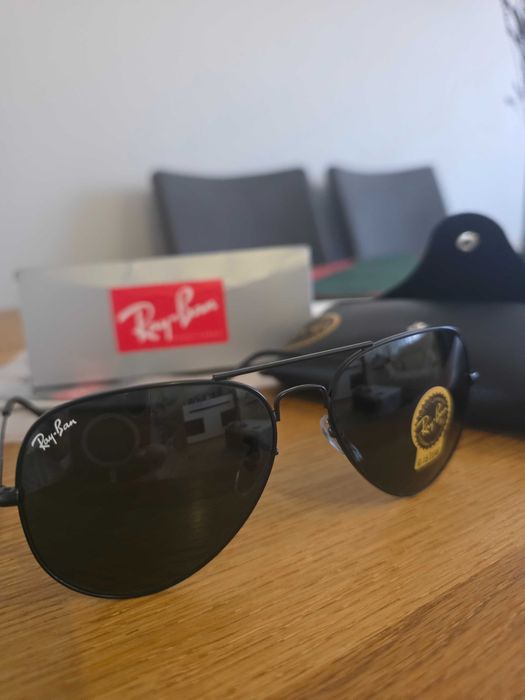 Ray Ban okulary przeciwsłoneczne aviatory czarne nowe
