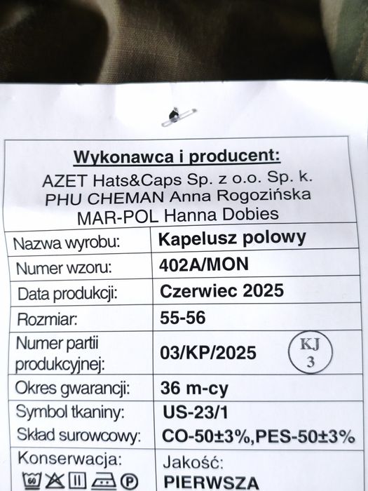 Kapelusz polowy 402A/MON