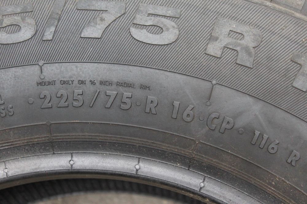 4x 225/75r16cp continental vanco camper 116r 21r