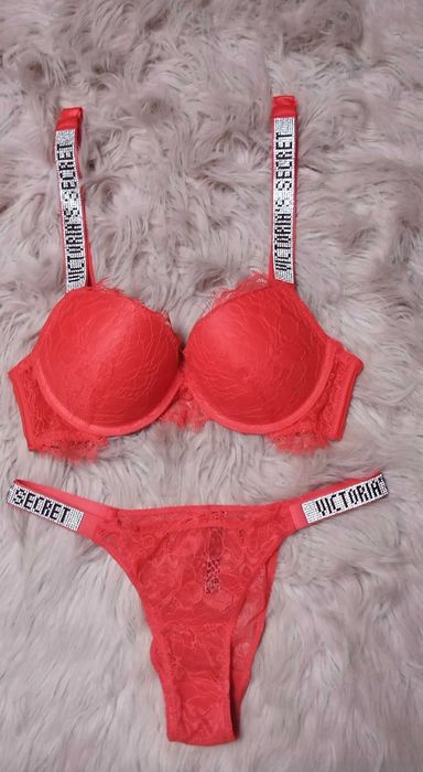 Sexi komplet bielizny victoria secret cyrkonie prezent walentynki