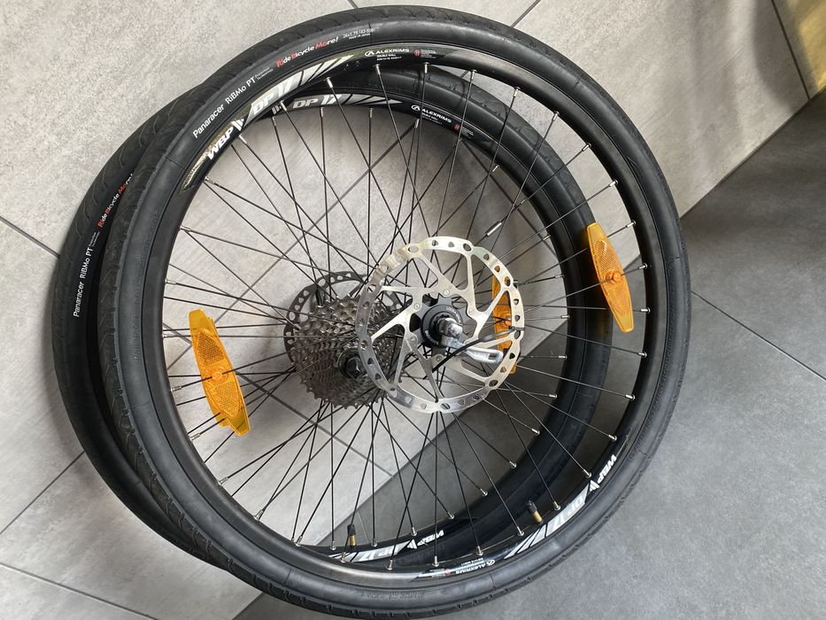 Felgi kola 26  deore  rowerowe + nowe opony szosowe i szchwalbe