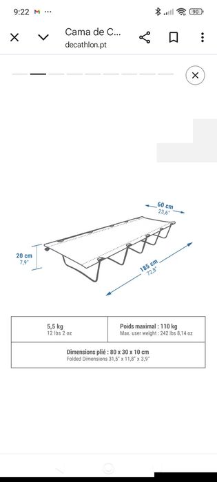 Cama campismo Decathlon