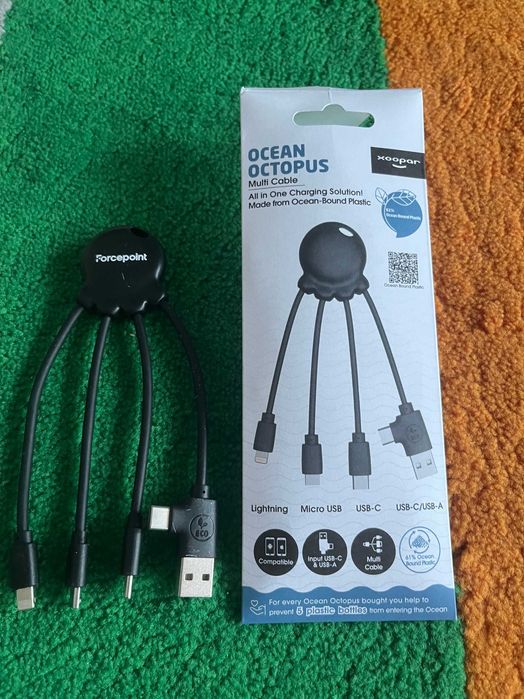 NOWY Xoopar Octopus - Multi USB 4 w 1 Czarny kabel