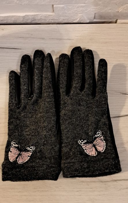 Stylowe rękawiczki z wełną rozm.S