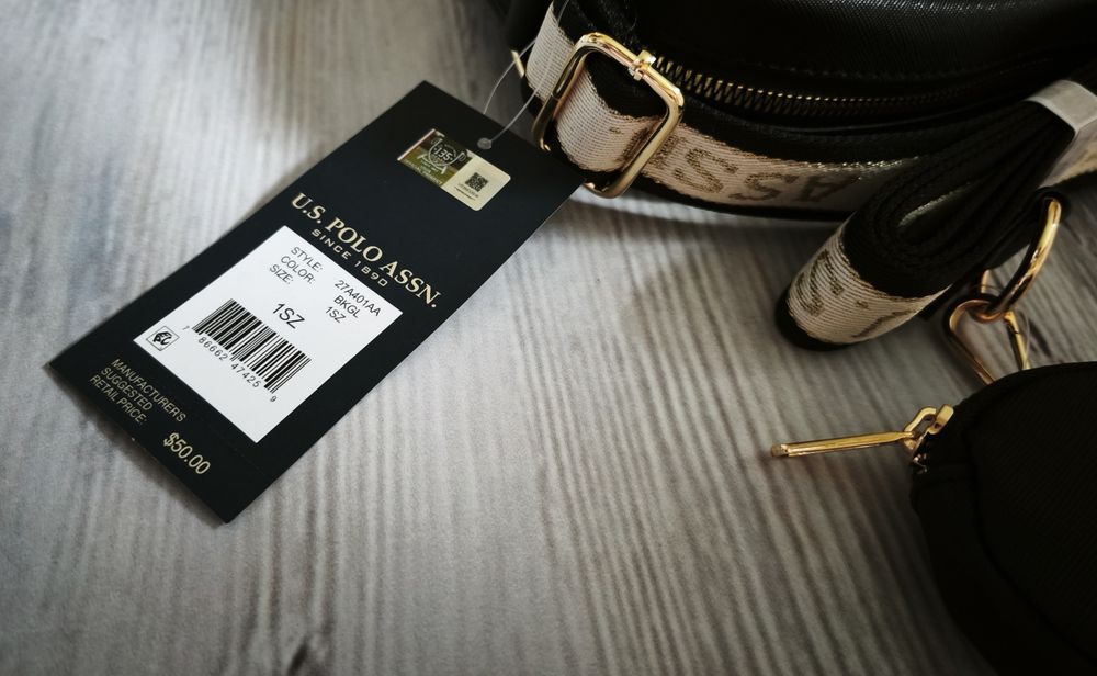 Сумка кросбоді Оригінал! Us polo Assn   срібна чорна сумочка через плече